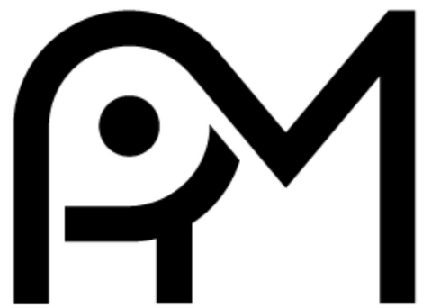 The PM Counseling logo: Black monogram logo incorporating the initials “PM” in a minimalist design, with a small circle representing an eye pupil within the letterform.